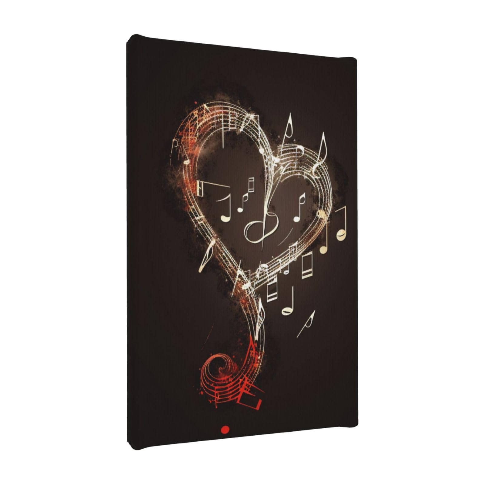 YKLJG Music Symbols Love Printed Wall Art Canvas Painting 20x30 CM Wooden Framed Picture Painting Artwork Prints for Bedroom Kitchen Home Office Decor