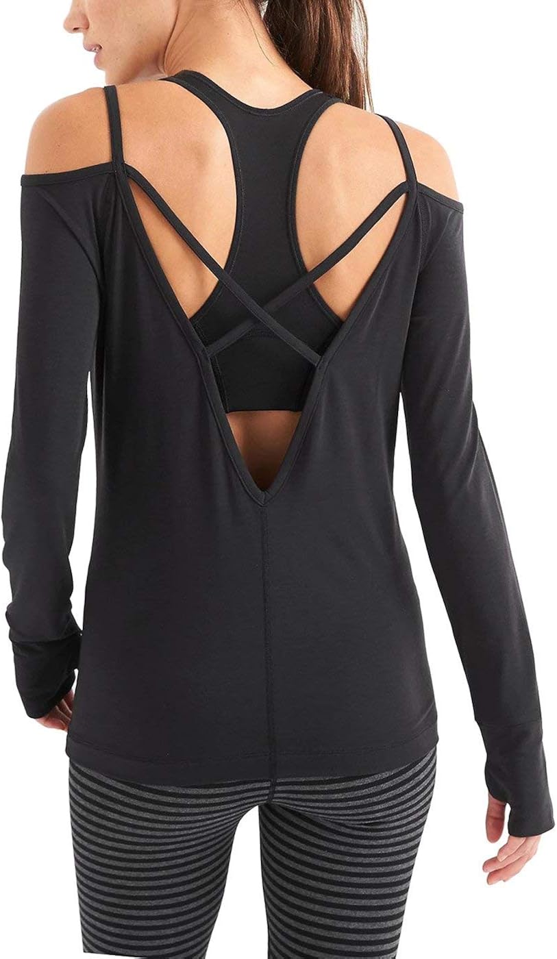 Bestisun Women's Long Sleeve Yoga Tops Workouts Clothes Activewear