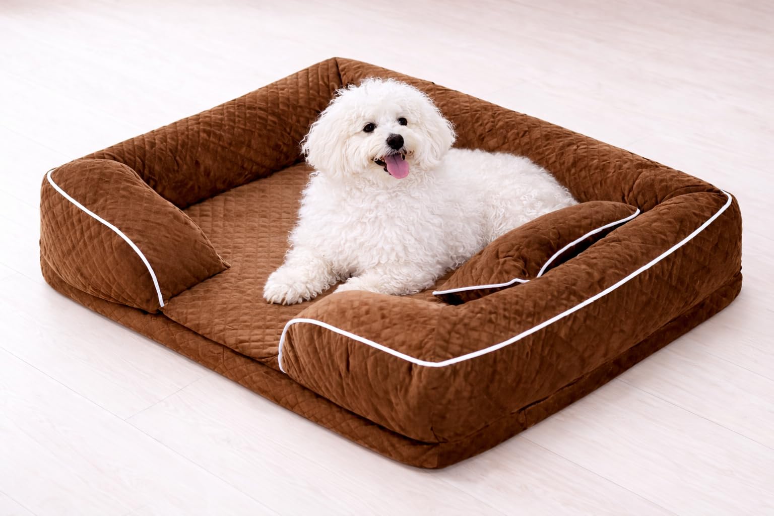 Cama Ortopédica para Perros Medianos 68x54 cm – Viscoelástica con Cojín Ergonómico, Impermeable y Lavable – Sofá para Perro Antiestrés con Funda Desenfundable – Cama Transpirable Verano e Invierno