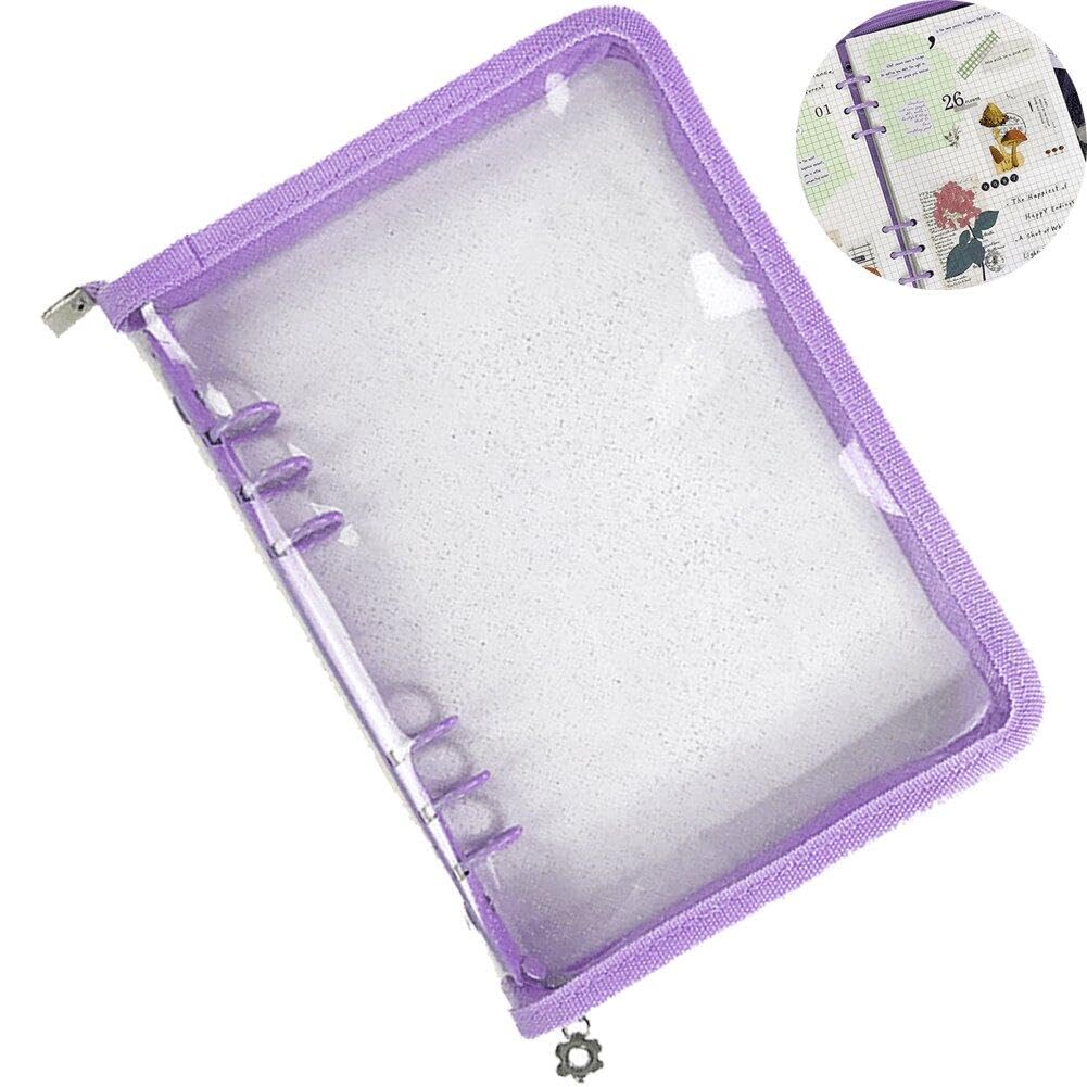 Binder-notizbuch, PVC-notizbuch-Ordner, A5, Durchsichtig, Für Kreditkarten, Fotos, Aufbewahrung, Buch, Notizbuch-einband, 6 Ringe, Binder-einband, Persönlicher Planer-Ordner