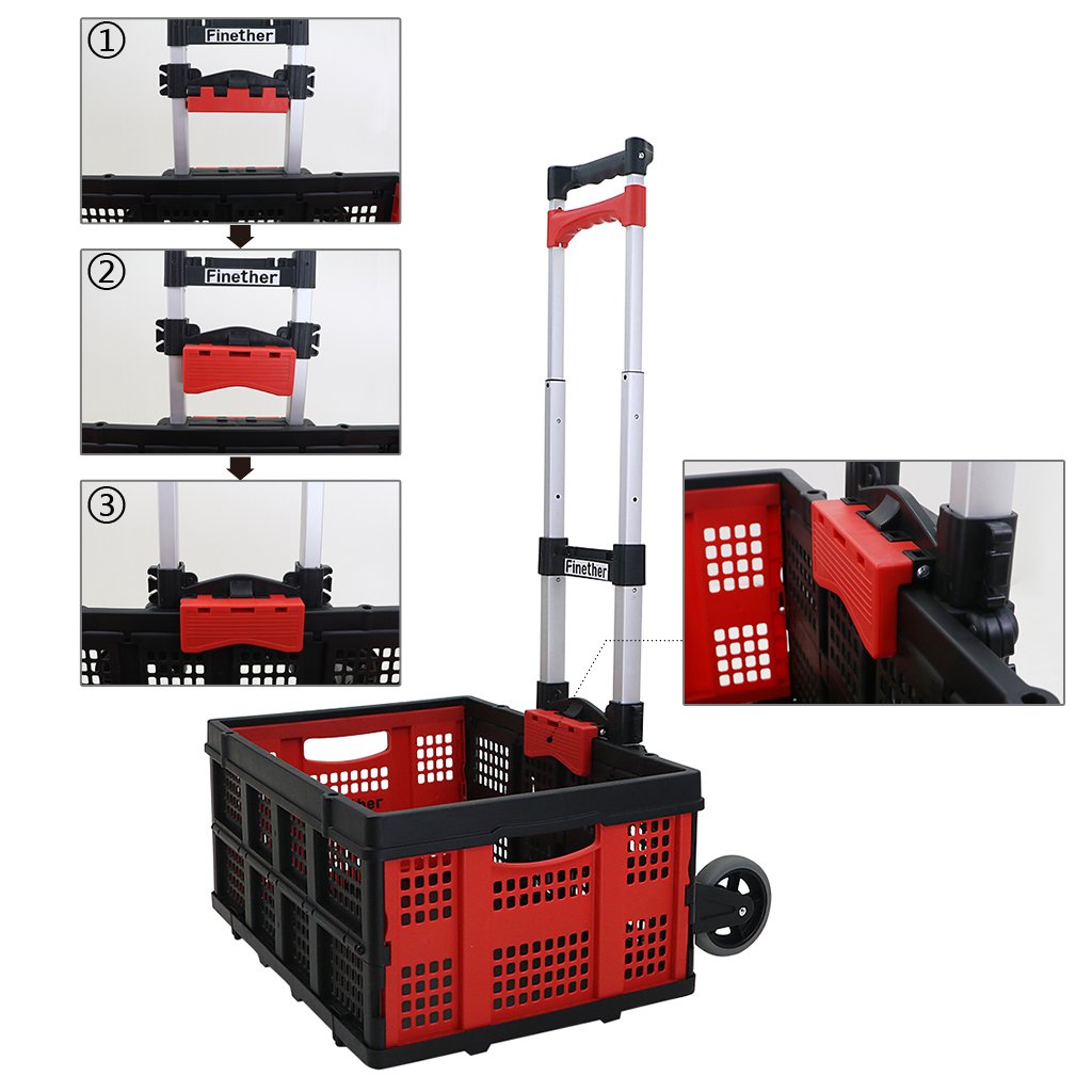 Cart Aluminum Folding 2Wheel Hand Cart Lightweight Portable