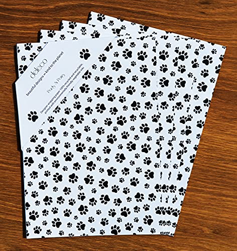 4 fogli di carta da regalo riciclabili con stampa