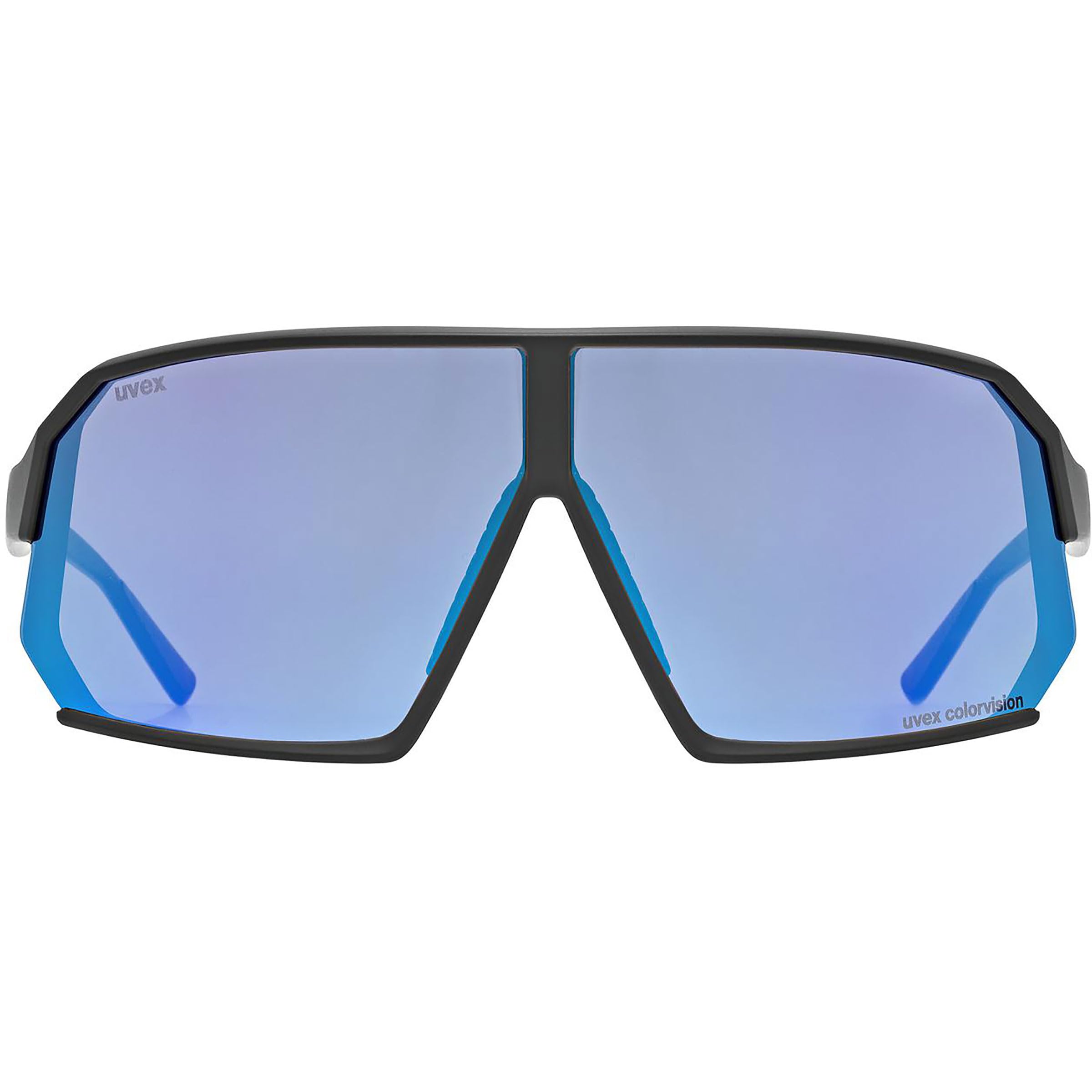 uvex Unisex Sportstyle 237 CV Sportbrille, black matt-mirror blue, OneSize