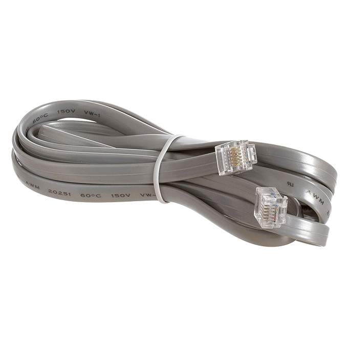 Cmple 7ft Telephone Cord for Landline - RJ12 Cable