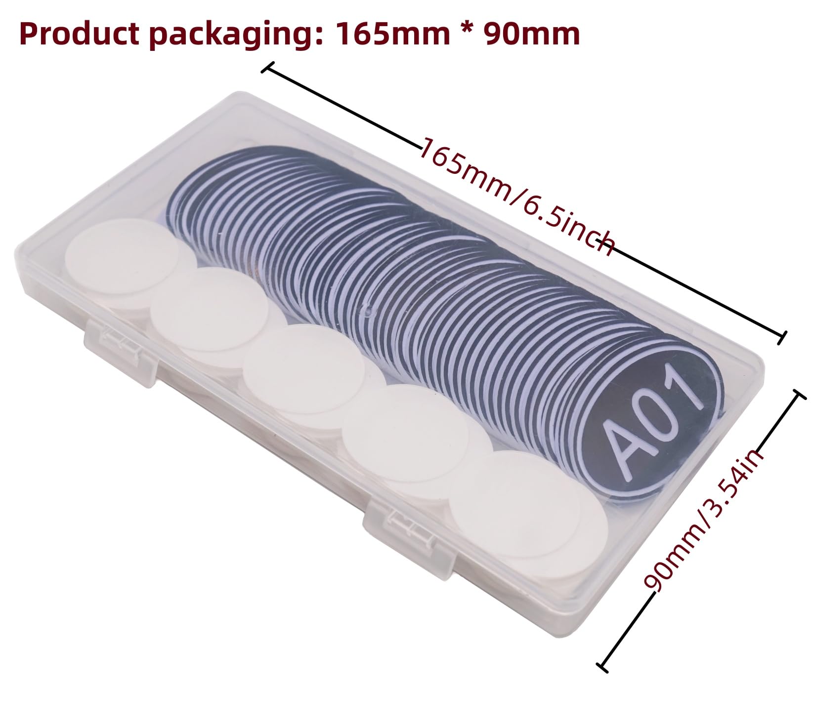 NanTun 50 Pack Black Oval Locker Tags Table Numbers - 30mm x 50mm ABS Plastic Engraved Numbers - A01 to A50 - Image 3