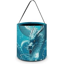 Halloween Trick Or Treat Bucket The Dragon King Candy Bag with Handle Reusable Goodie Basket Tote Large Snack Grocery Party Favors Supplies