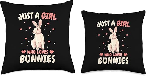 Miniatura 3 de Bunny Rabbit Animal Bunnies Rabbit Just A Girl Who Loves Bunnies - Almohada (18 x 18 pulgadas), multicolor