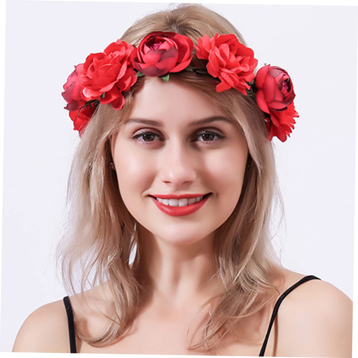 Abaodam 4piezas Diadema De Flores Artificiales Para Novia Adorno Floral Elegante Para Bodas y Fiestas Diadema De Rosa Roja Diseño Chic y Duradero Accesorio Para Ceremonias y Uso Diario