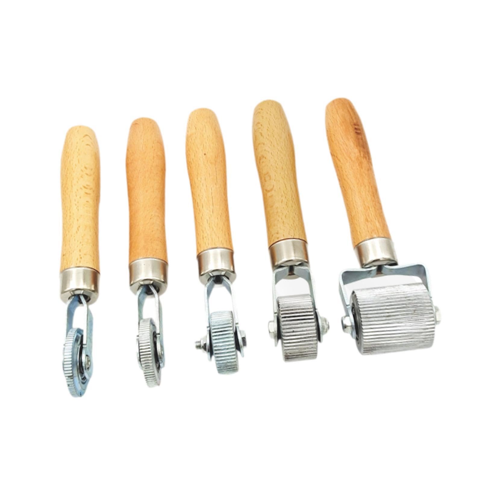 5 Teiliges Set Autoreifen Reparaturroller mit Vielseitigem Holzgriff