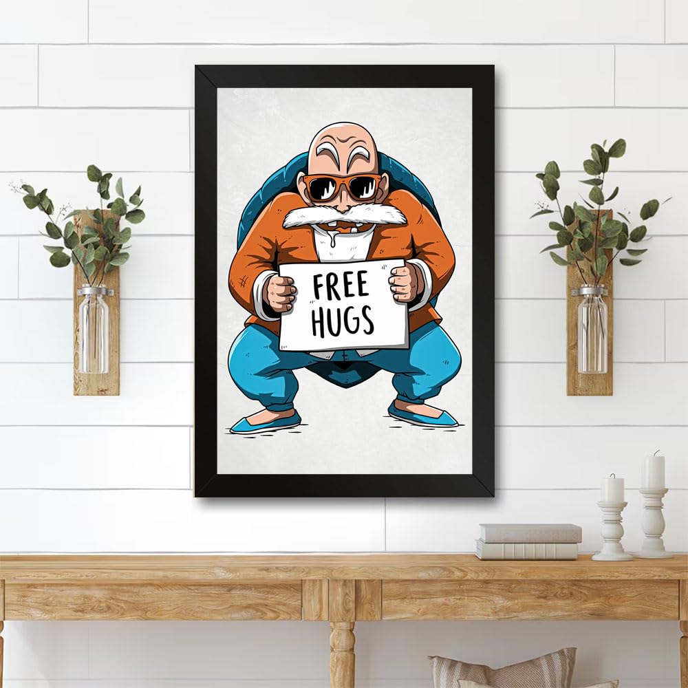 GADGETS WRAP Printed Photo Frame Matte Painting for Home Office Studio Living Room Decoration (11x14inch Black Framed) - Free Huugs!!