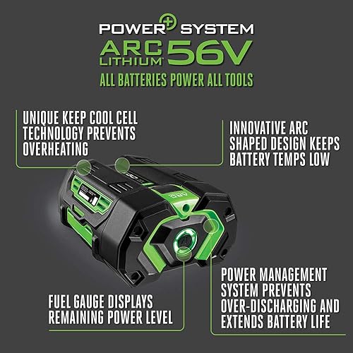 Miniatura 3 de EGO Power+ Baterías de 56 voltios (2 y 3 generación) con indicador de combustible, color negro