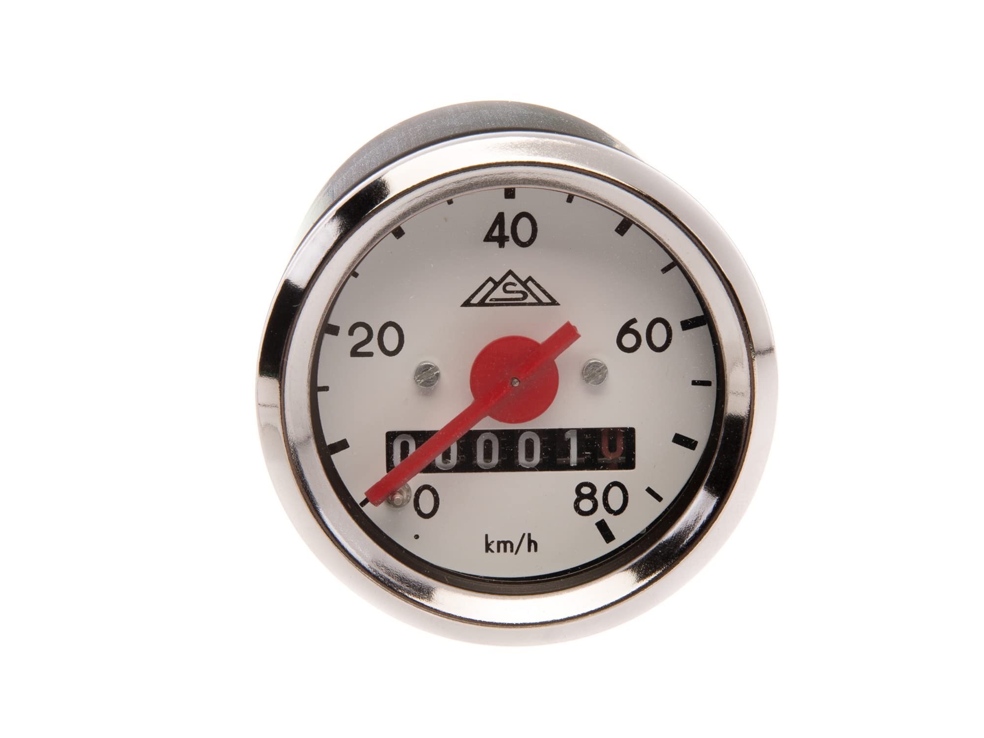 Tacómetro con iluminación – Esfera Blanca – ø48 mm – S50 – (80 km/H de acabado) – con Anillo y plástico Tuerca para fijación
