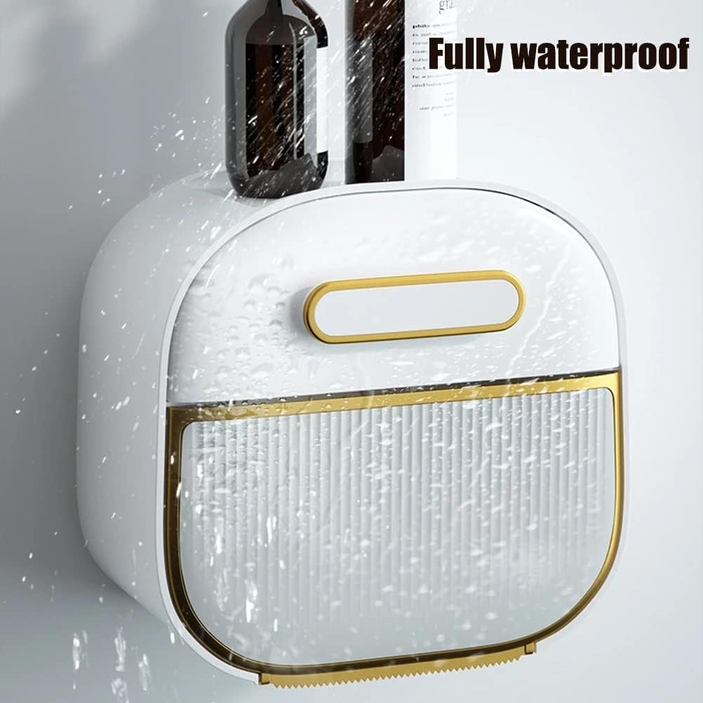 Generic Wall-Mounted Toilet Tissue Box Roll Pumping Paper Storage Container Punch-Free Waterproof Rack