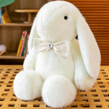 OUKEYI Plush Bunny,35cm cute rabbit plush toy,Huggable Rabbit Stuffed Animal for Boys and Girls,Great Gifts on Baby Shower,Birthday,Easter,Christmas white