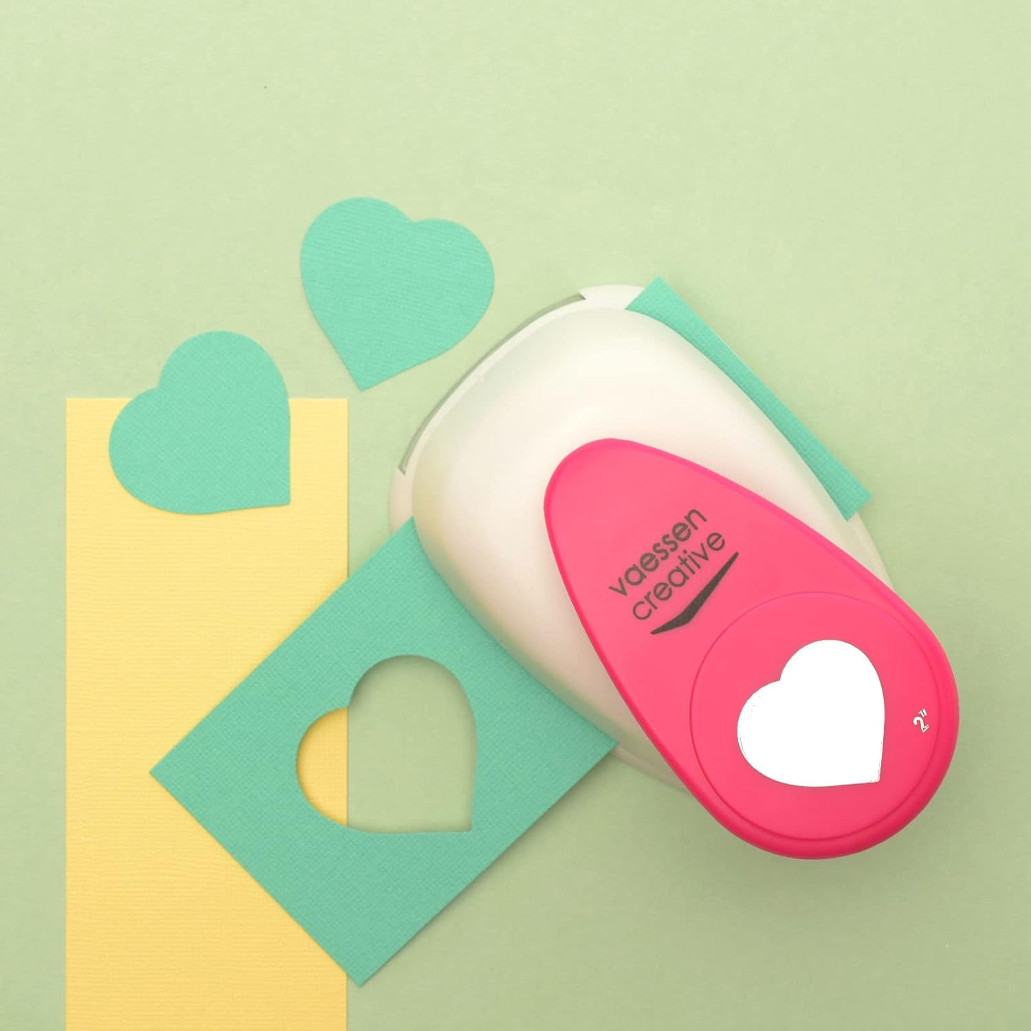 Vaessen Creative Heart Motif Punch - 4 x 4.2 cm - Punch for Craft Paper, Coloured Paper, Scrapbook Paper or Decoupage Paper