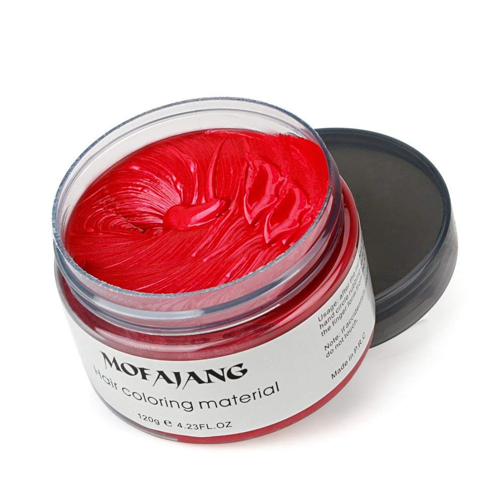 Temporary Hair Wax Color,Natural Hairstyle Wax for Men and Women Party Cosplay,Temporary Hair Color Dye for Girls Kids (Red)