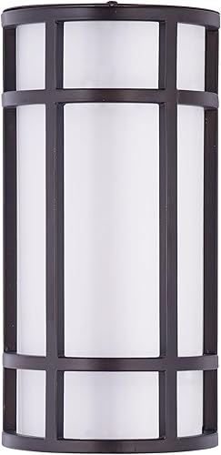 Maxim 55571WTBZ Moon Ray - Aplique de pared LED de acero inoxidable de grado 304 para exteriores, cumple con la ADA, 1 luz de 15 vatios, 12 pulgadas