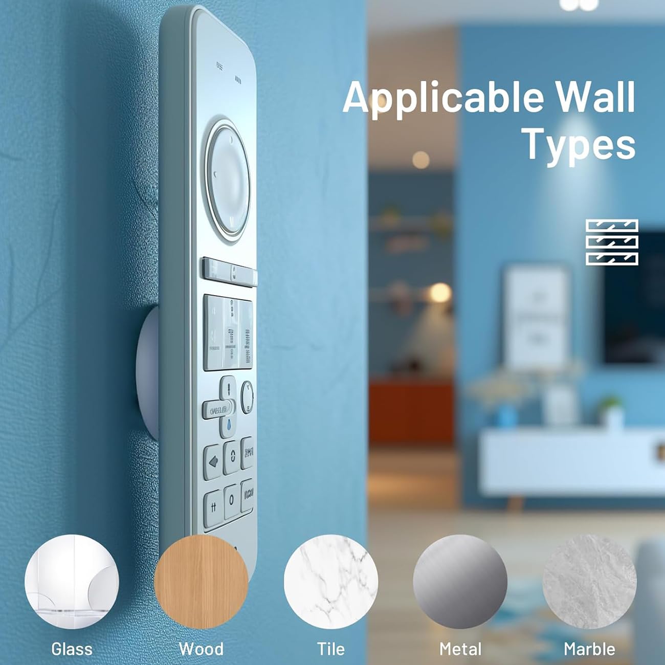 XYOFUN Magnetische afstandsbedieninghouder wandhouder - 6 stuks zonder boren, zelfklevende organizer voor airconditioners en tv-afstandsbedieningen, opbergdoos voor televisies achterkant - wit en