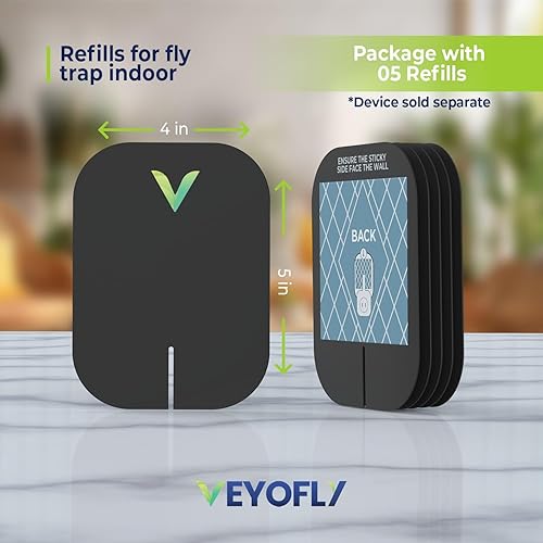 Miniatura 2 de Veyofly Repuesto para trampa para atrapar moscas, moscas de fruta, polillas, mosquitos para interiores, con enchufe (paquete de 5 repuestos, color