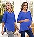 RUBZOOF Maternity T Shirts for Women Short Sleeve Casual Pregnancy Tee Tops Crewneck Comfy Maternity Tunic Royal Blue XL