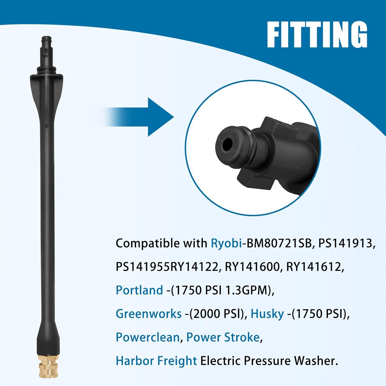 Pressure Washer Wand 308494075 for Ryobi, Portland, Husky Pressure Washer Gun, 2000 PSI