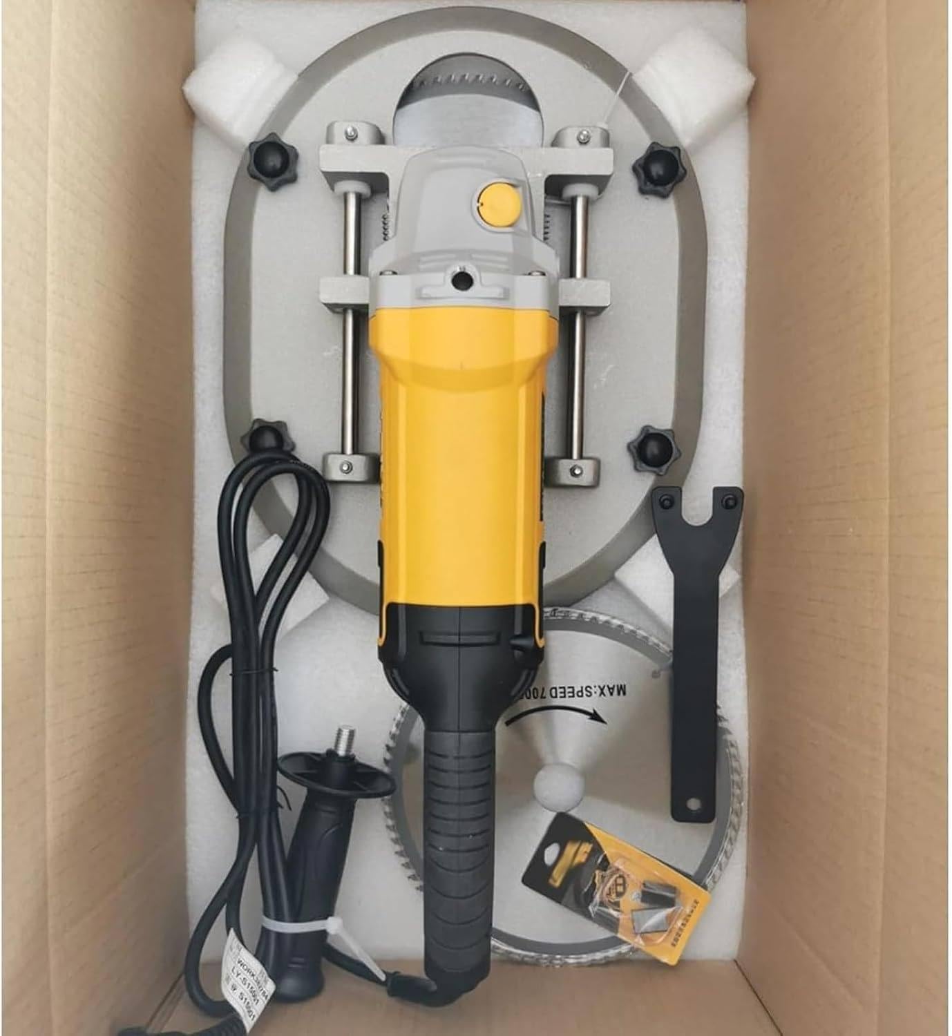 Qiang Dehorner Elettrico 1900W per Bovini Ovini Capre Vitelli, 8800 Giri/min Decornazione Rapida Indolore Senza Sangue, Attrezzo Professionale per Allevamento Bestiame Fattoria Yellow