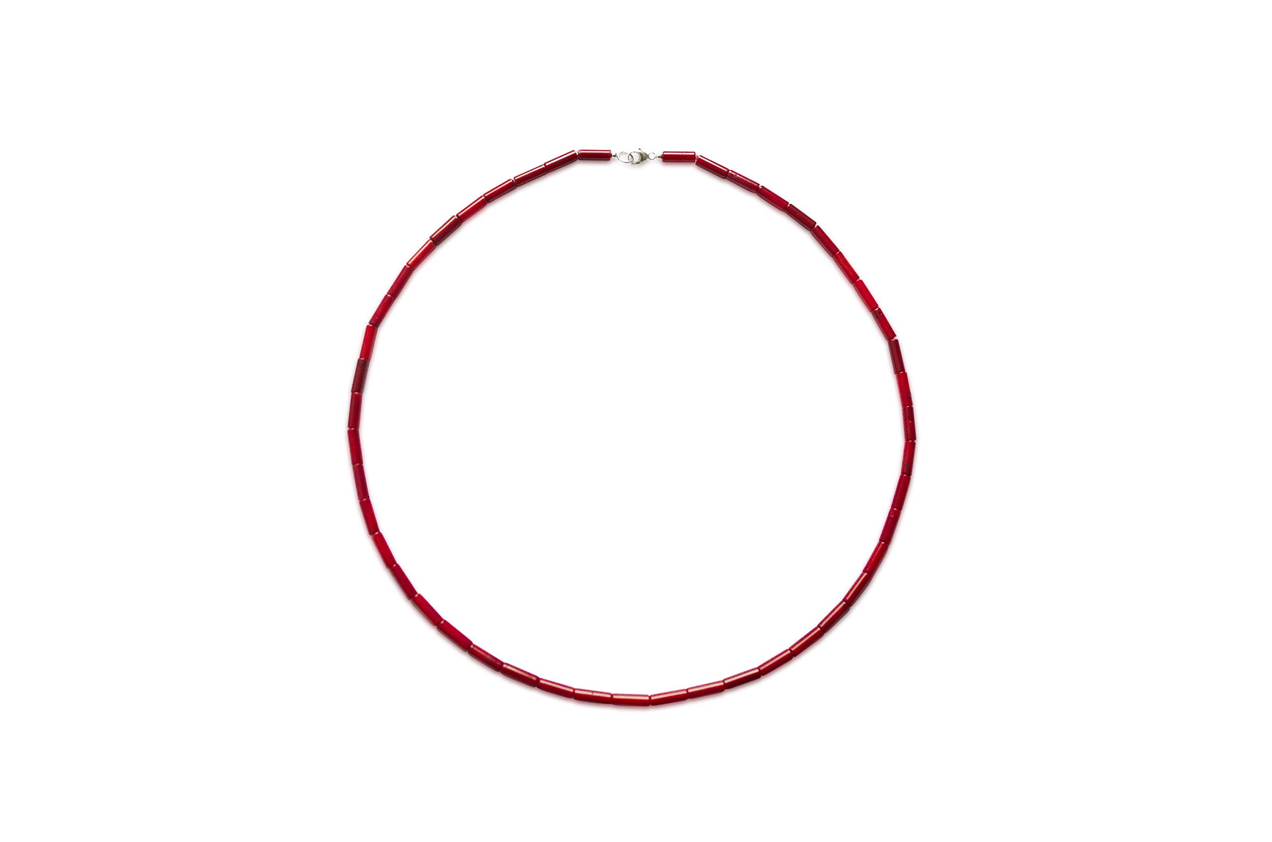 Collana girocollo uomo con ramo corallo naturale rosso e spinello – Gioielli Evanescence