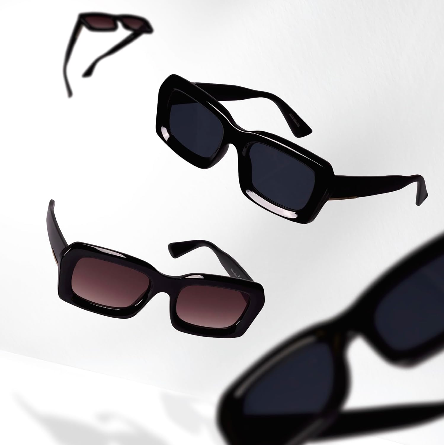 Mad Shade Sunglasses for Men & Women, Modern Classic Square Retro Fashion Shade with UV400 Protection, Oversized Bold Black - Image 8