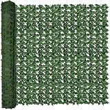 ODTORY Artificial Fence Privacy Screen: 6FT x 50FT UV-Anti Faux Greenery Backdrop Ivy Chain Link Shades Panels for Patio, Balcony, Garden,Deck,Backyard Indoor Outdoor Green Wall Decor