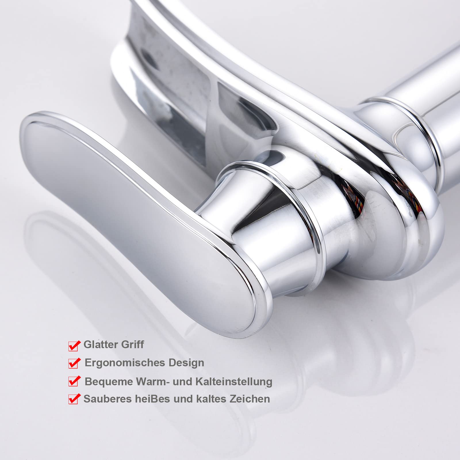 Waschtischarmatur Hoch Chrom, Wasserfall Wasserhahn Bad Retro, Waschbecken Armaturen Badezimmer, Badarmatur aufsatzwaschbecken Einhebel Mischbatterie Antik aus Messing