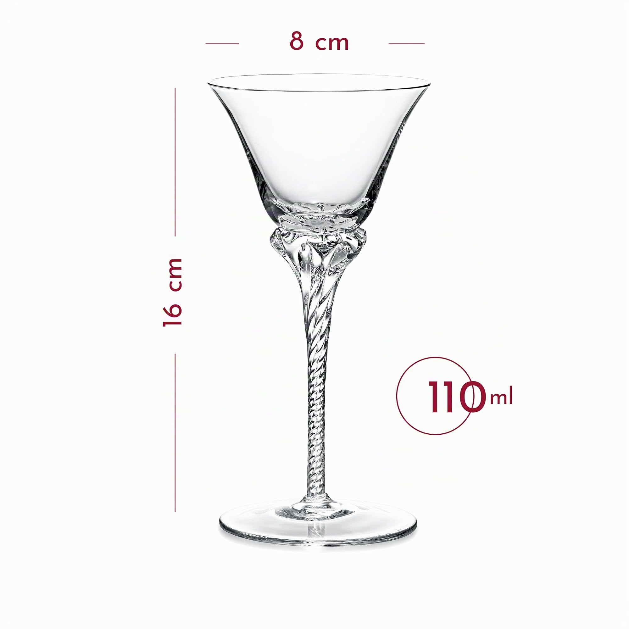 Kristall Sherry, Dessertwein, Likör, Süßer Port Gläser | 4er Set | Professionelle 110 ml Sherrygläser mit Stiel für Verkostung Aromatischen Spirituosen | Spülmaschinenfest Bleifrei Kristallglas
