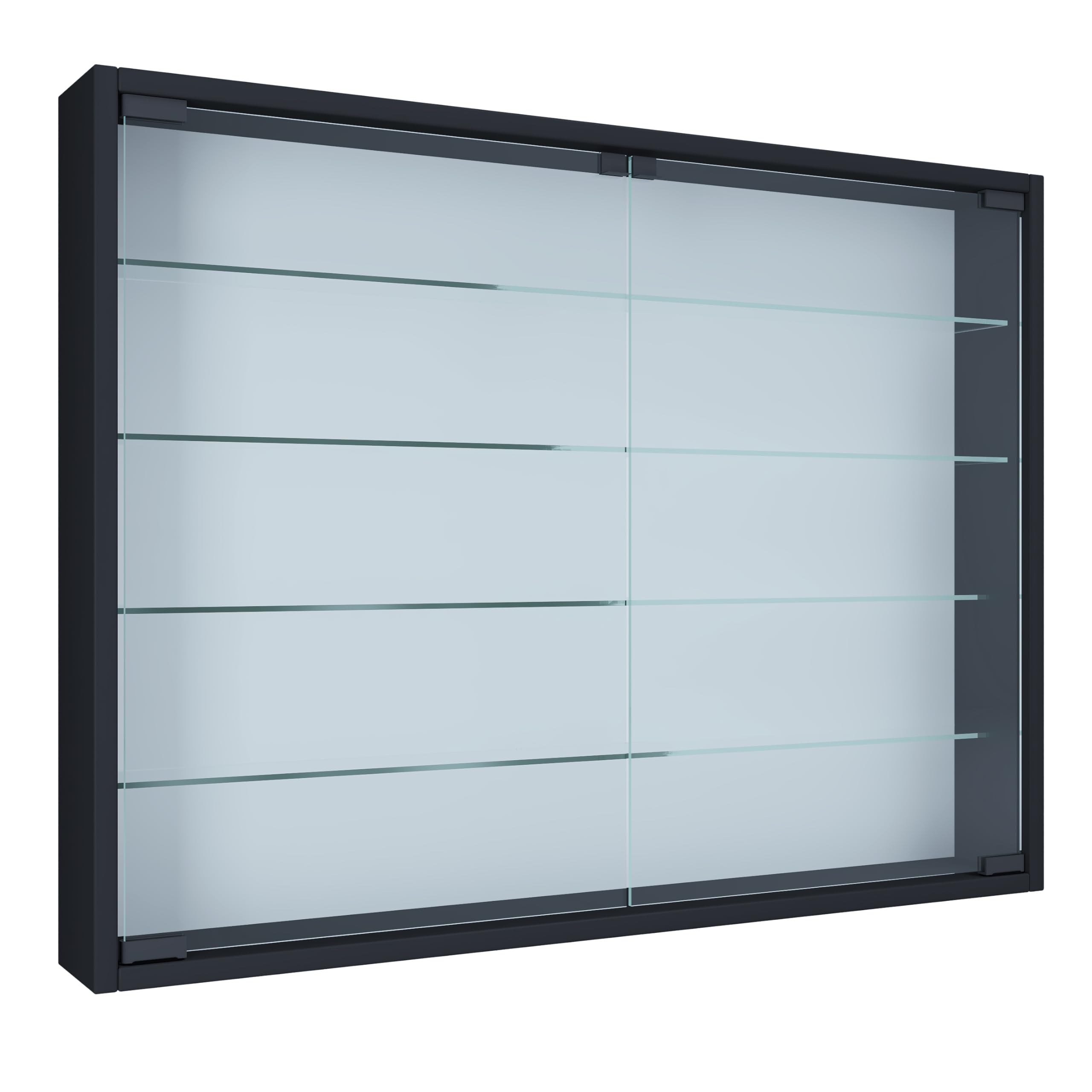 VCM vitrine Salon, Armoire vitrine, Meuble vitrine Salon, vitrine en Verre Colonne Bois Verre Suspendu vitrine Murale collectionneur vitrine Mandosa L Noir