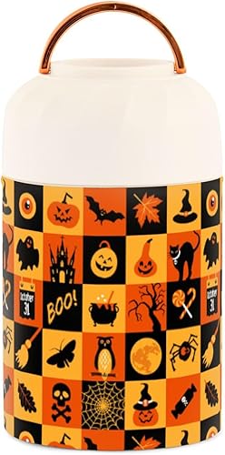 Miniatura 2 de Halloween Food Jar with Spoon Stainless Steel Vacuum Insulated Food Container 17 oz Thermos for Hot Food