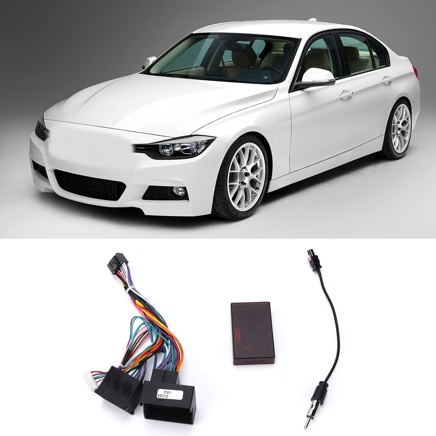 Wiring Harness Adapter with Canbus Box Compatible for F30 F10 X5 E46 E39 E53 Plug and Play Car Power Cable Stereo Wire Replacement Direct Fit Installation