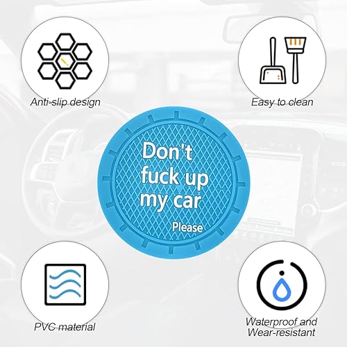 Miniatura 3 de 8sanlione Portavasos para automóvil, 4 posavasos de 2.75 pulgadas, tapete integrado antideslizante e impermeable, accesorios interiores automotrices