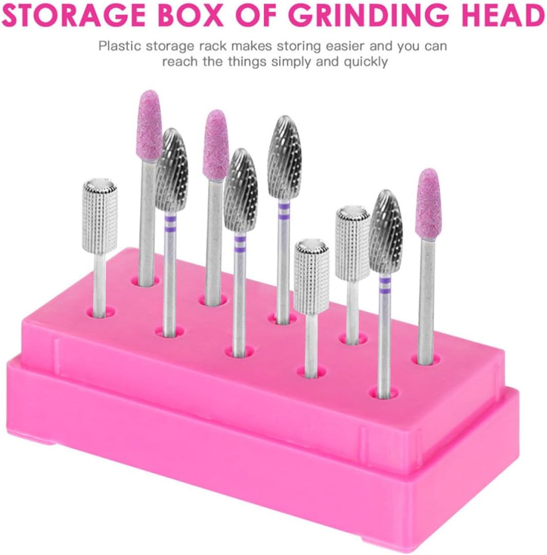 Professional Nail Drill Bits Storage Box Plastic Organizer and Display Case for Manicure Practice and Nail Art Training with Sturdy Design