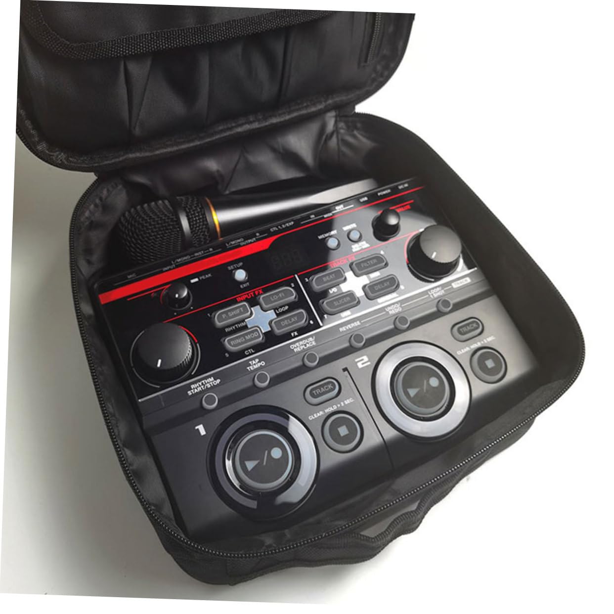 Borsa Portatile per Stoccaggio Effetto Audio Materiale Nero, Comoda e Adatta per Microfono in Performance All'aperto