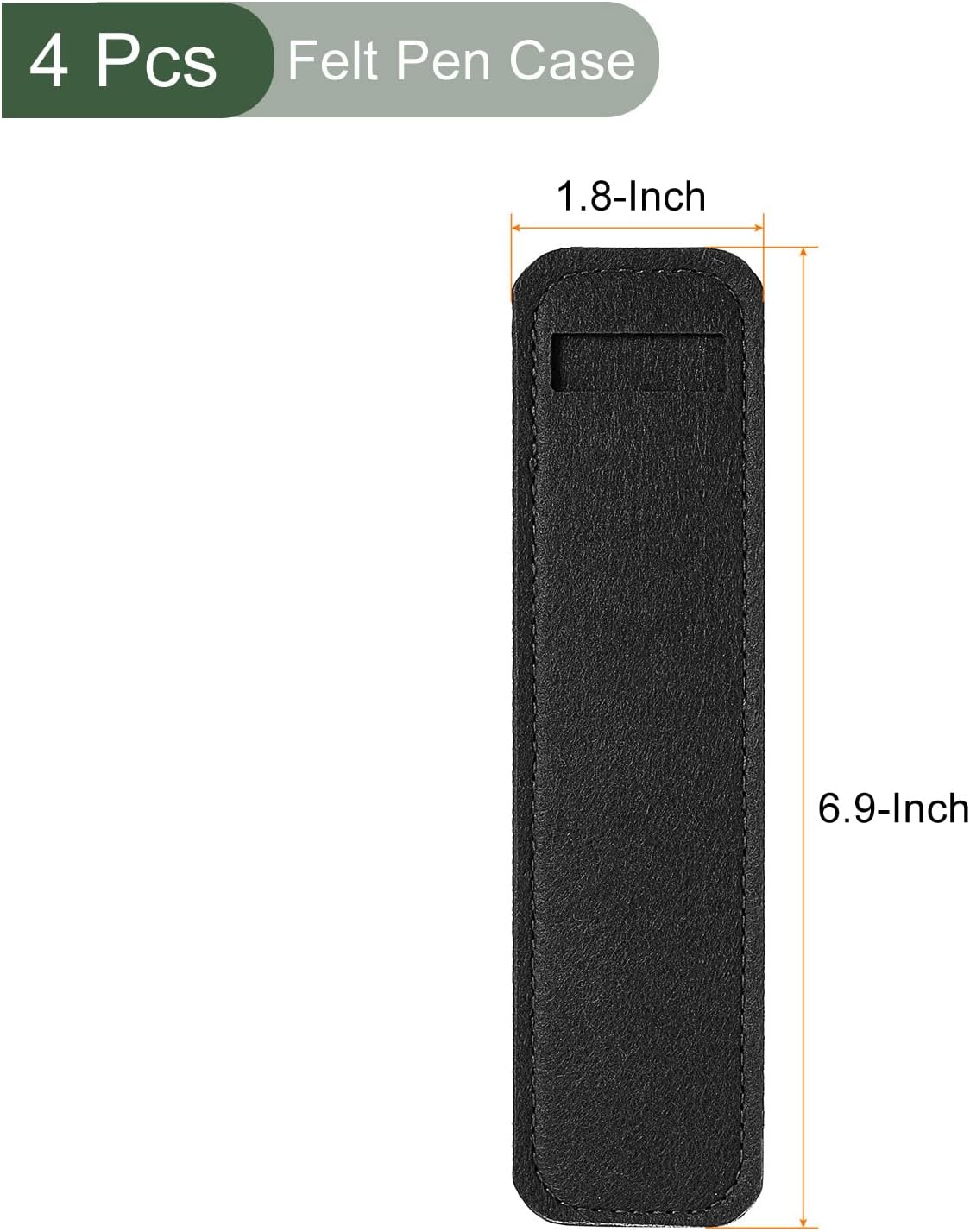 YOKIVE 4 Pack Felt Pen Case, Sleeve Pouch Holders | Mini Pocket Protectors, Great for Office(Black)