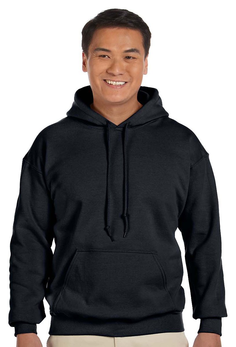 Gildan Heavy Blend Adult Unisex Hooded Sweatshirt / Hoodie (2XL) (Black)