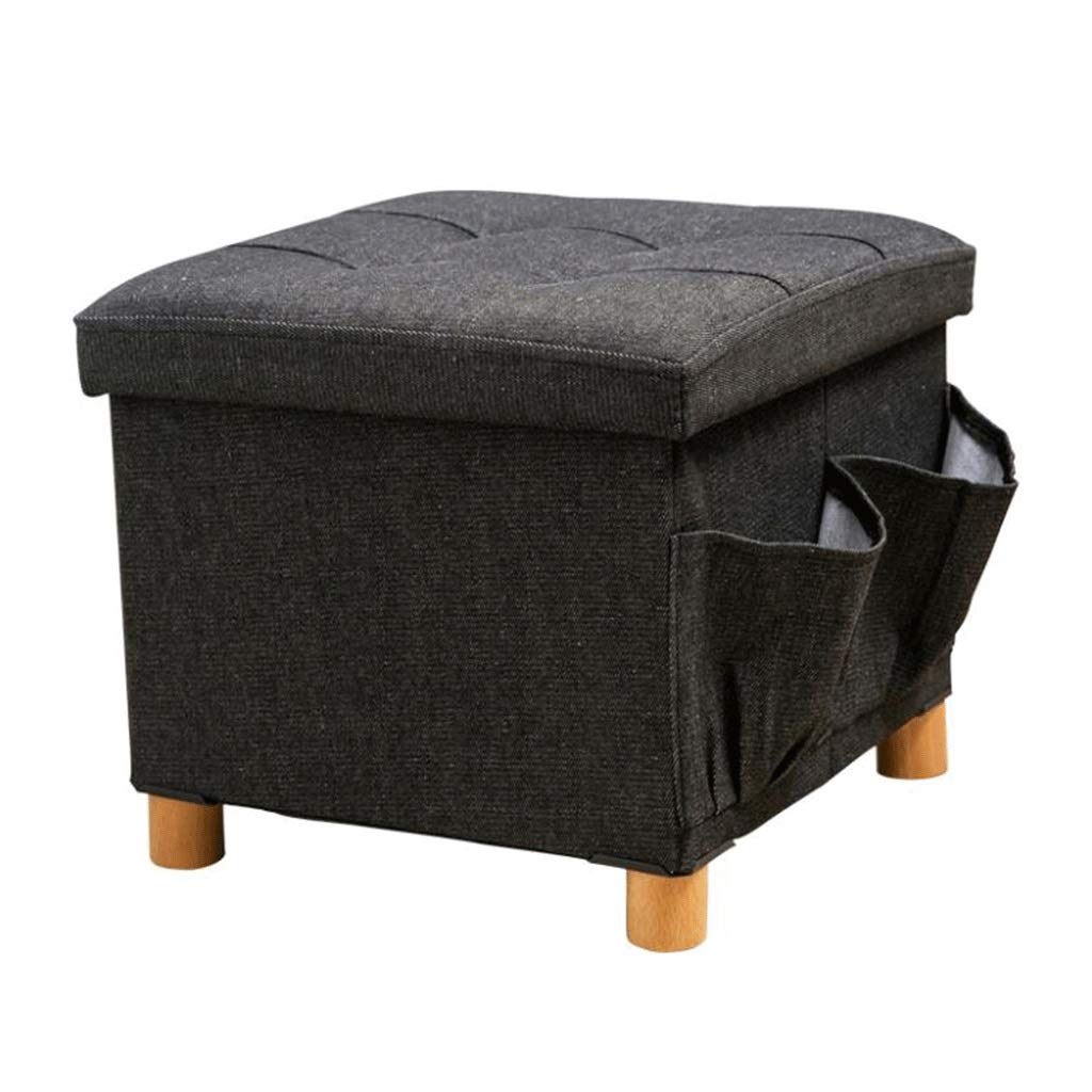 Banc à chaussures et tabouret de rangement pliable noir pour l'entrée