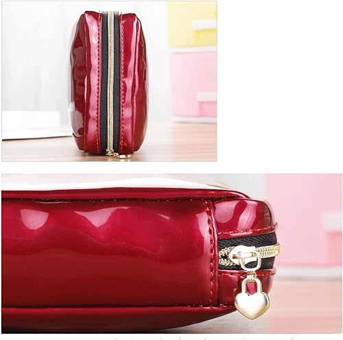 Miniatura 2 de NANJIL hzb - Bolsa de maquillaje cuadrada para mujer bolsa de cosméticos de charol con cremallera para maquillaje femenino Amarillo