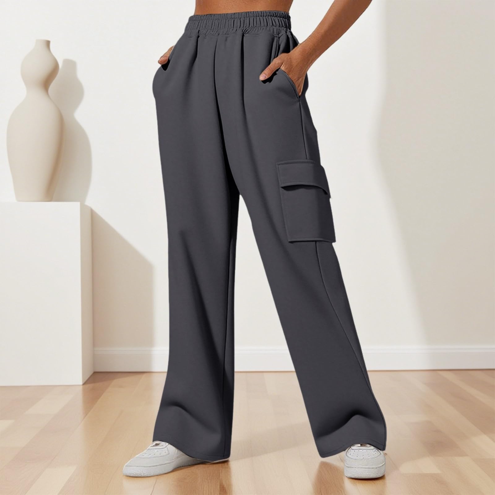 Pantalon de jogging pour femme - Pantalon de sport baggy avec poches