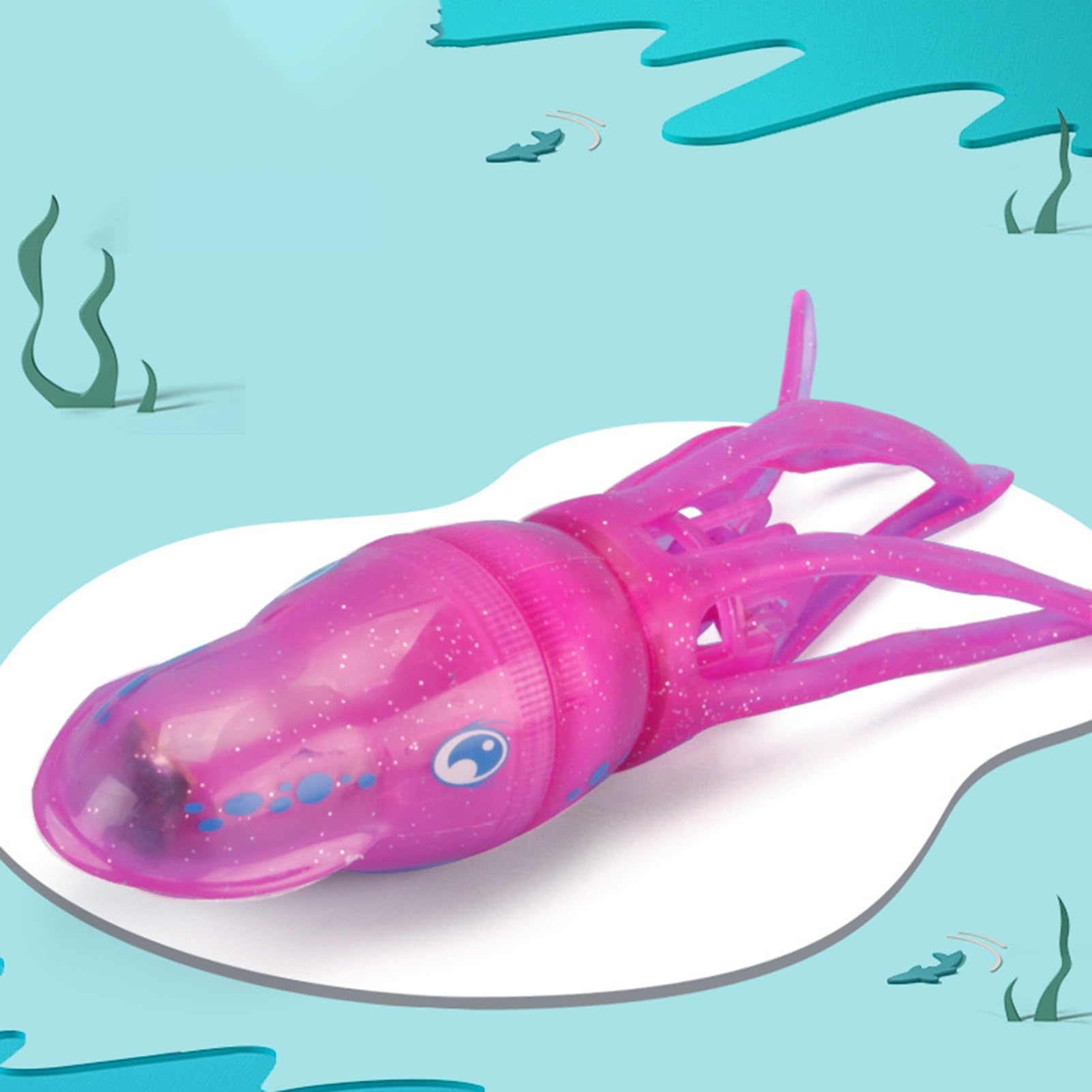 Shienfir - Juguete de baño con pilas de pulpo para niños, conjunto de animales, impermeable, natación, delfín, león de mar, pingüino para niños, ducha o buceo, niños y niñas, cumpleaños