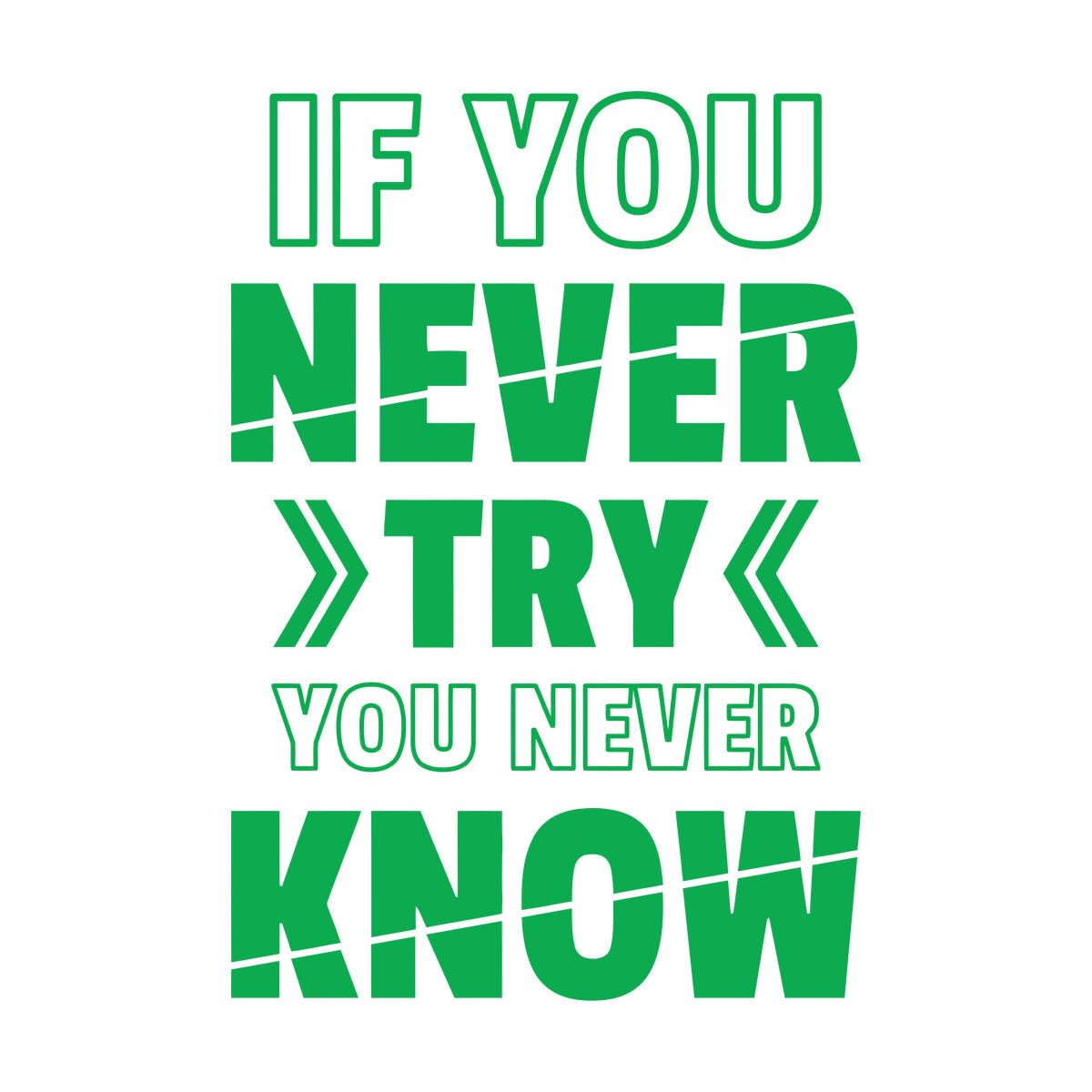 Wall Decals Paster Paper If You Don't Try You'll Never Know 36x52cm Glass Stickers Green