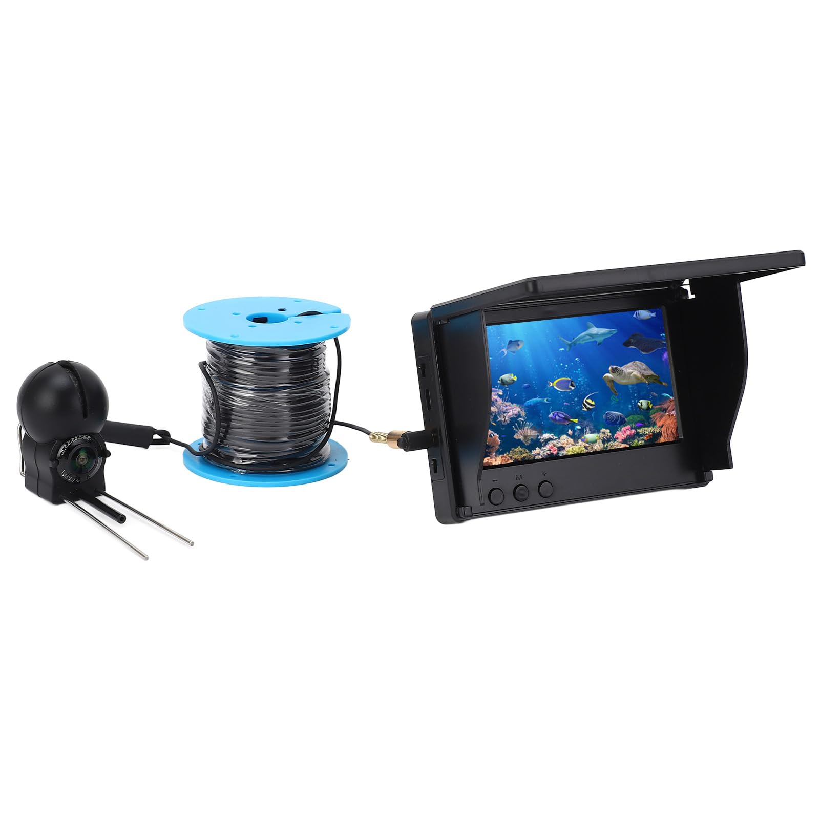 Cable de Vídeo de Alta Resistencia para Cámara Buscador Peces para Exploración Pozos con Pantalla 4,3 Pulgadas y Cámara 5 MP Trabajos Submarinos ABS + Aleación Aluminio