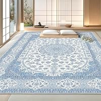 Amazon | FORTSEA 洗えるラグ 230×320 大判 落ち着き ブルー ペルシャ