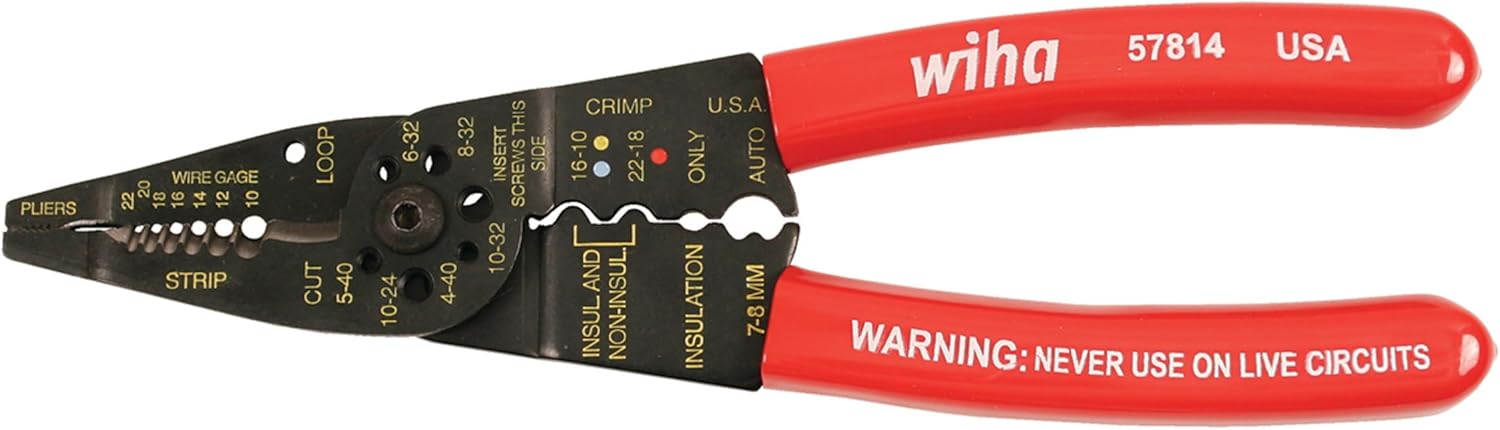Wiha 57184 Classic Grip Wire Combination Strippers/Crimpers 8.25