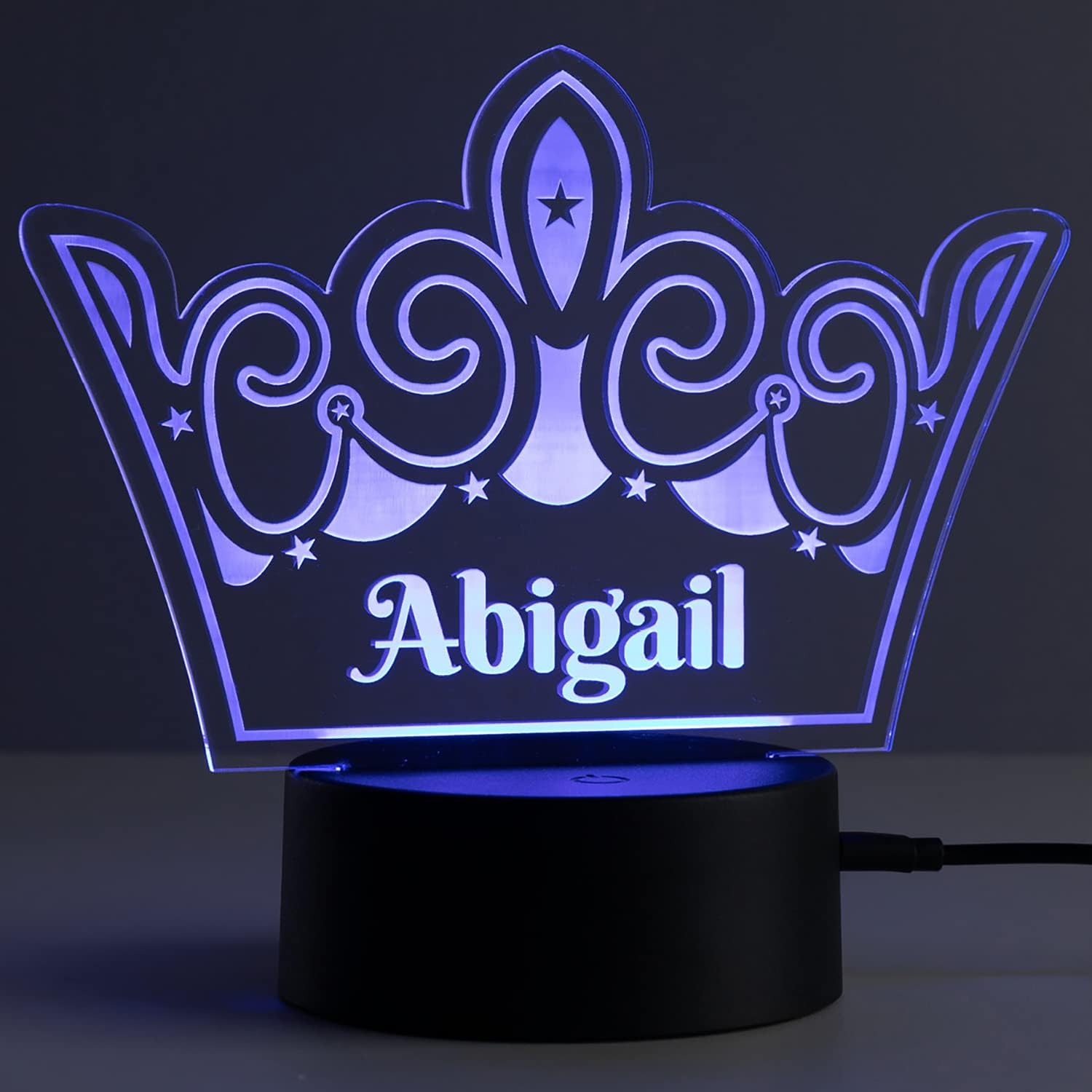 Personalized Planet Headphones Multicolor LED Night Light with Custom Name Laser Engraved on Acrylic Design Insert | Base Projects 7 RGB Colors | Includes USB Power Cable, 5.5x8.5