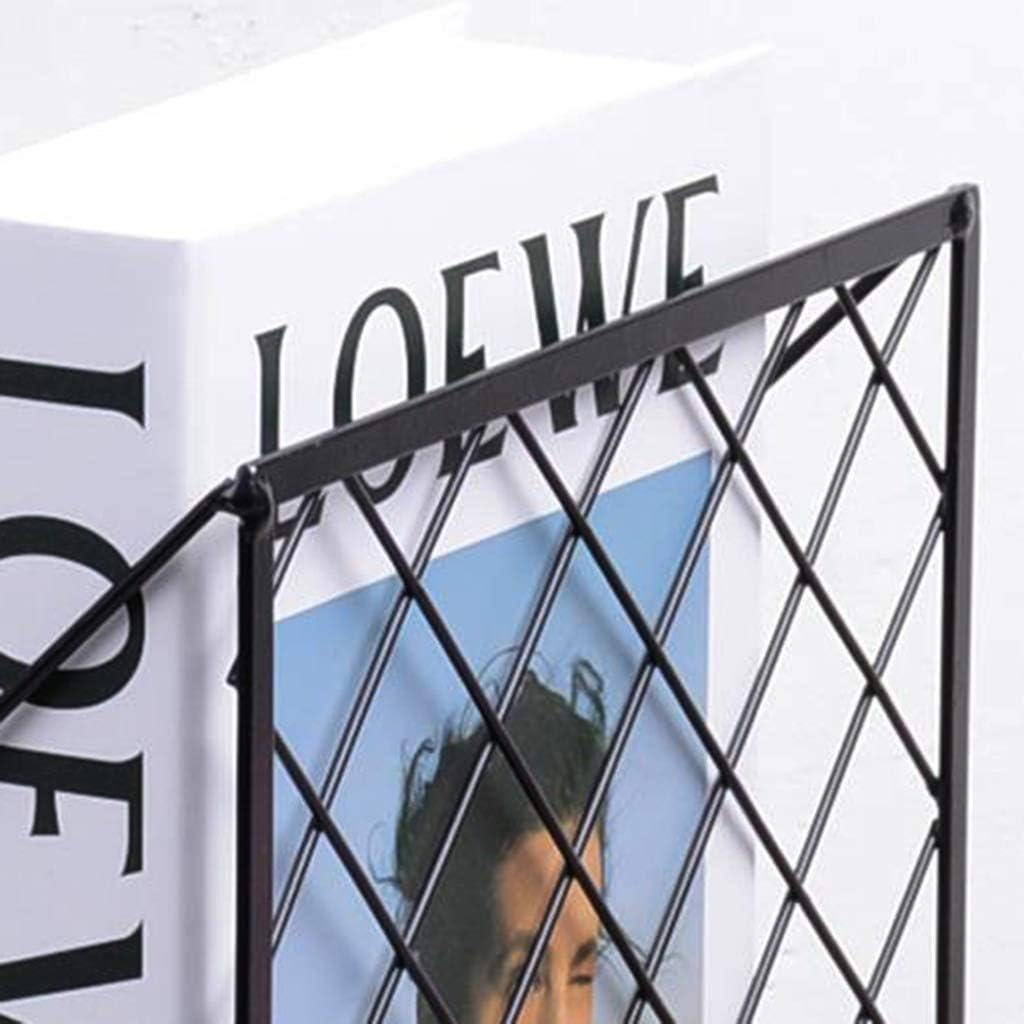 Rack Newspaper Rack Bedroom Study Living Room Newspaper Rack Simple Metal Data Storage Rack (Color : Black Size : 24 24 24CM)