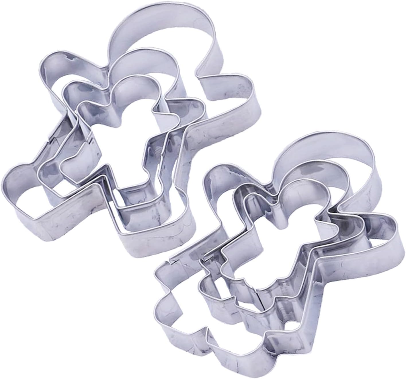 6 Pieces Gingerbread Man Cookie Cutters Set Stainless Steel Boy and Girl Biscuit Cutter Shapes for Baking Cake Pastry Holiday Decoration